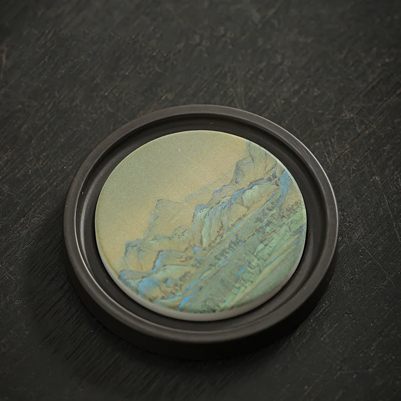 Buddha Stones Plum Blossom Peach Heart Sutra Loquat Magnolia Persimmon Ceramic Cup Mat Pad Coaster Kung Fu Tea Mat