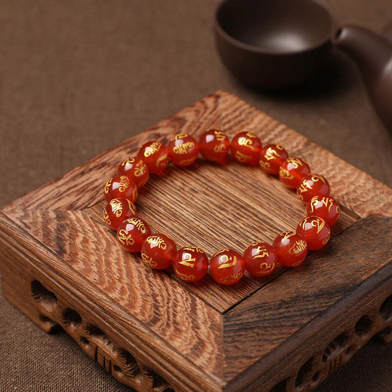 Buddha Stones Tibet White Crystal Black Onyx Om Mani Padme Hum Meditation Bracelet