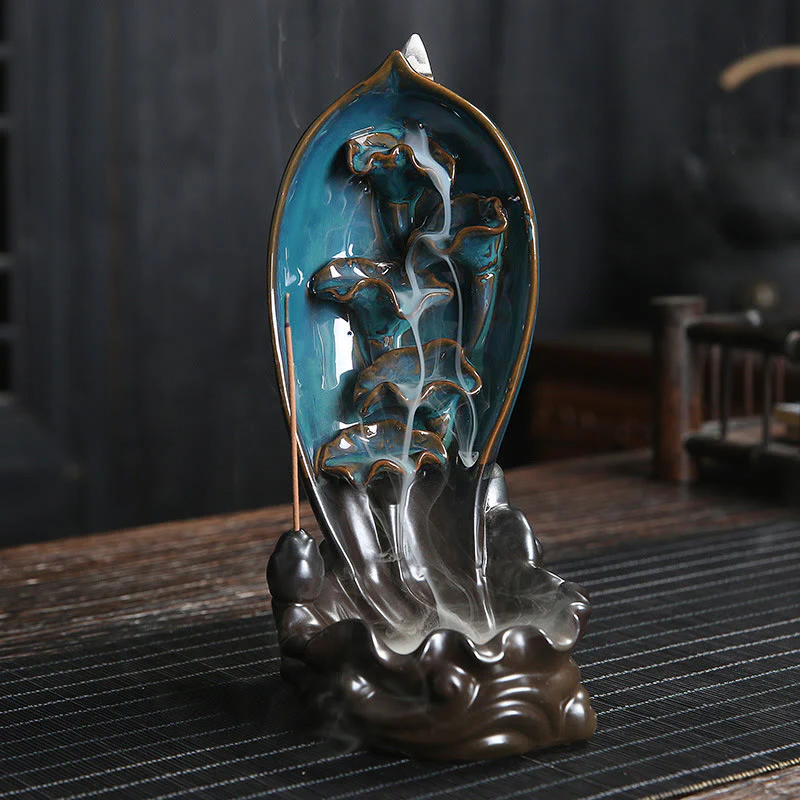Buddha Stones Waterfall Incense Burner Backflow Incense Holder