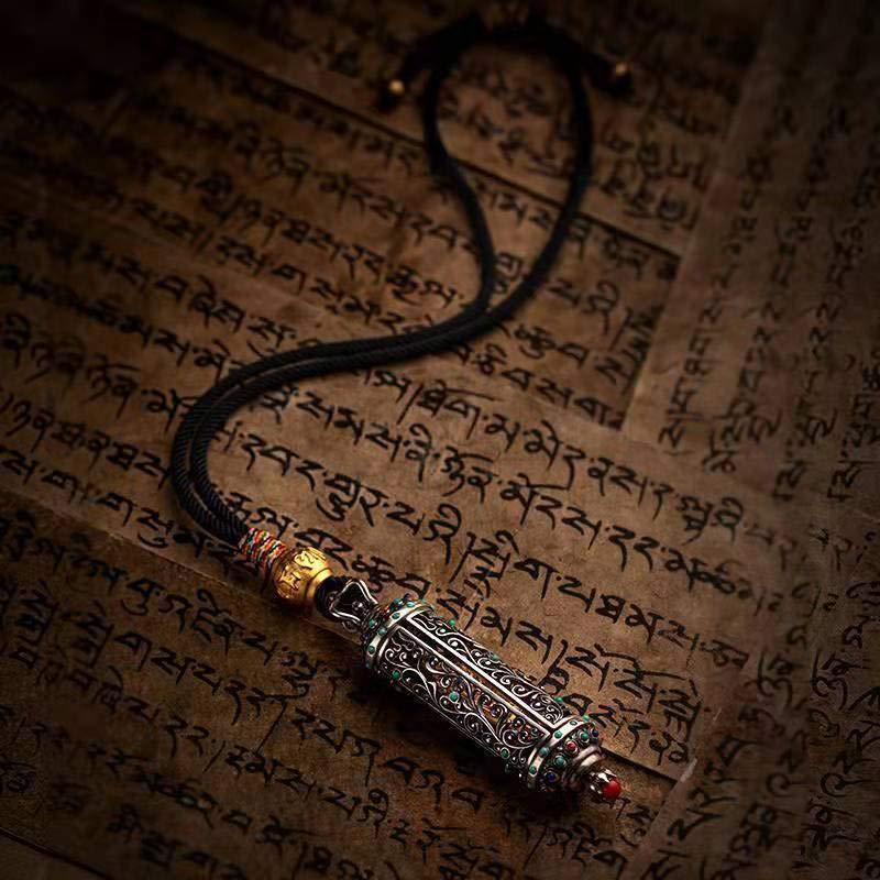 Buddha Stones Tibetan Avalokitesvara Silver Wealth Protection Decoration