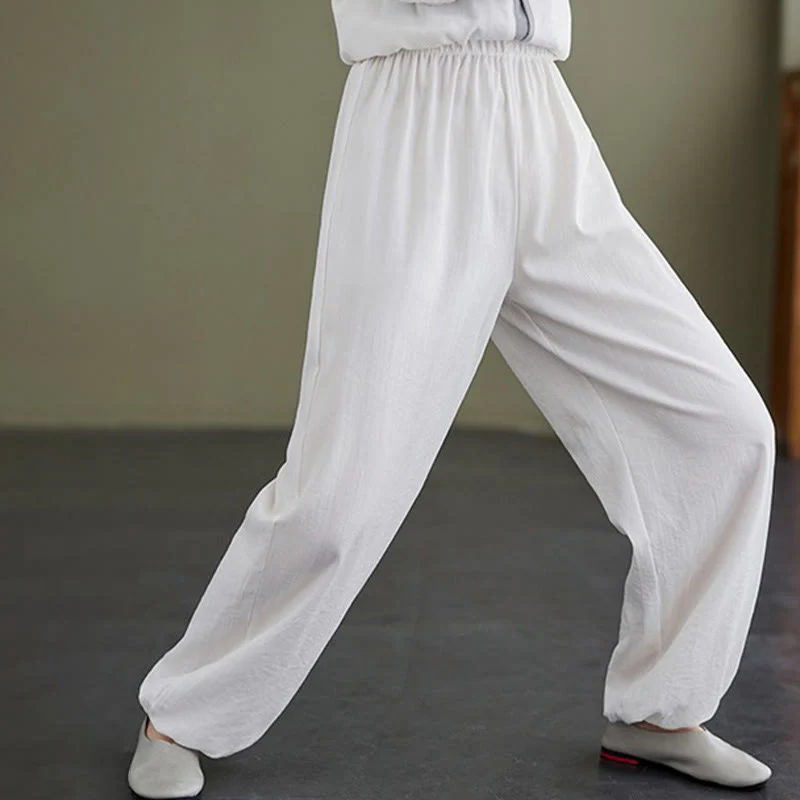 Buddha Stones 2pcs Cotton Tai Chi Shirt Top Pants Meditation Zen Clothing Women's Set