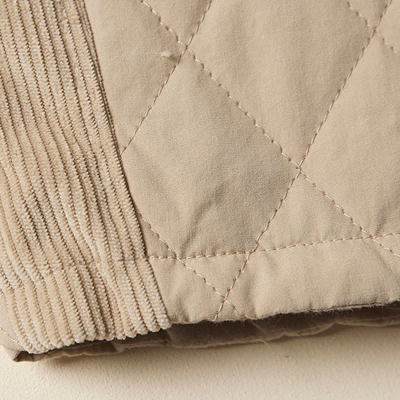 Buddha Stones Diamond Quilted Design Thermal Fleece-Lined Women's Harem Cotton Pants With Pockets