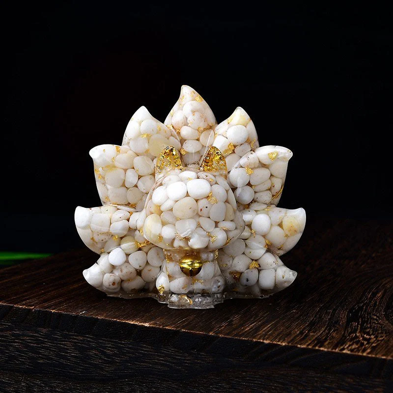 Buddha Stones Small Various Stone Pink Crystal Citrine Amethyst Nine Tailed Fox Warmth Home Decoration