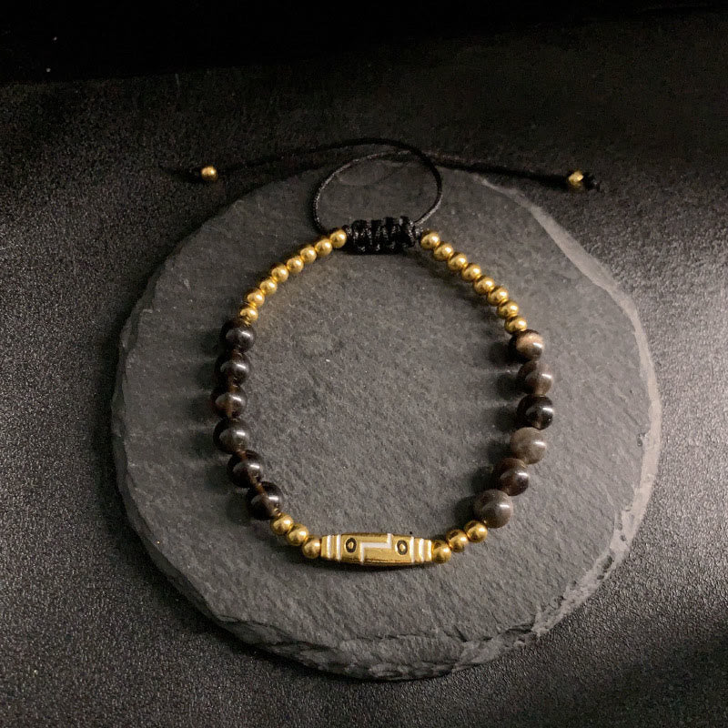 Buddha Stones Cute Bone Pattern Tiger Eye Courage Beads Bracelet