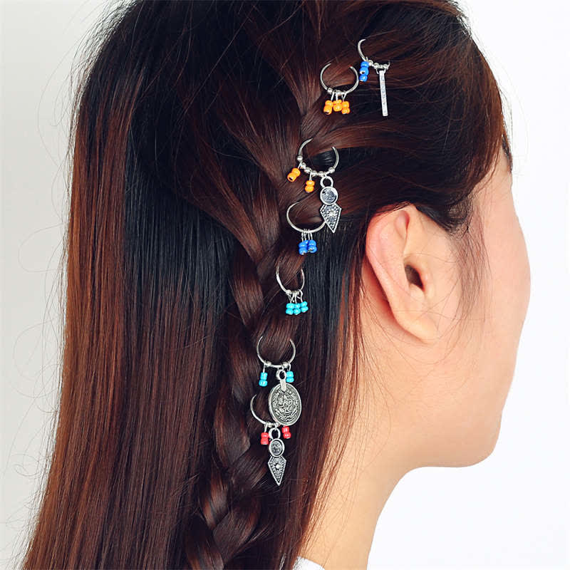 Buddha Stones Antique Leaf Coins Beads Barrette Hair Pins Decoration