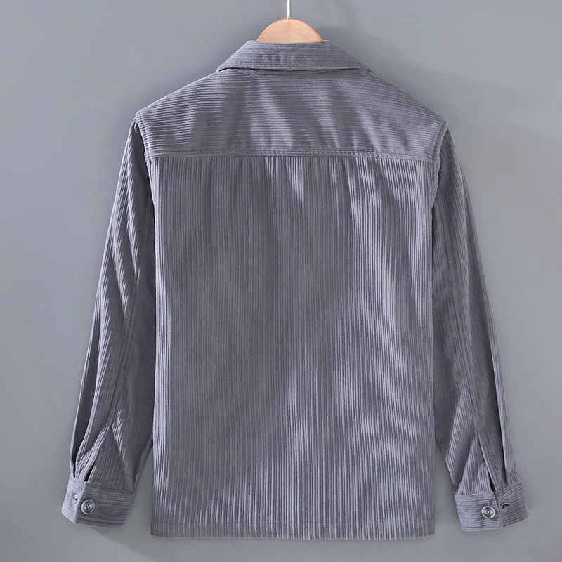 Buddha Stones Fall Vintage Lapel Design Long Sleeve Button Men's Jacket With Pockets