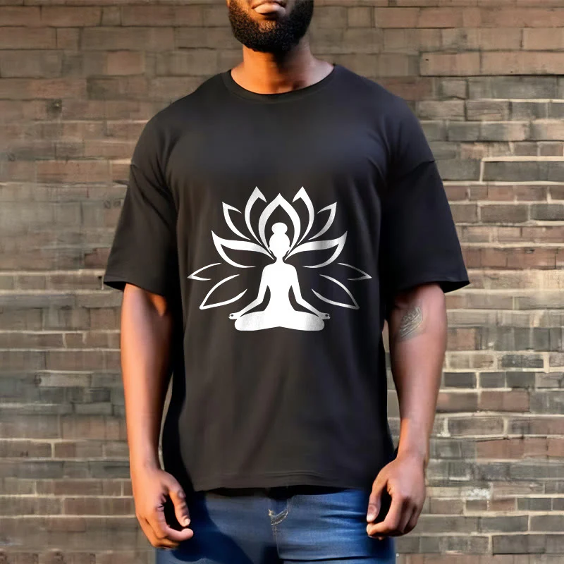 Buddha Stones Lotus Meditating Person Tee T-shirt