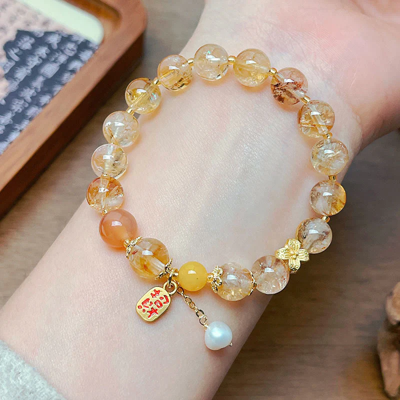 Buddha Stones Natural Citrine Beads Nafu Pleasure Bracelet