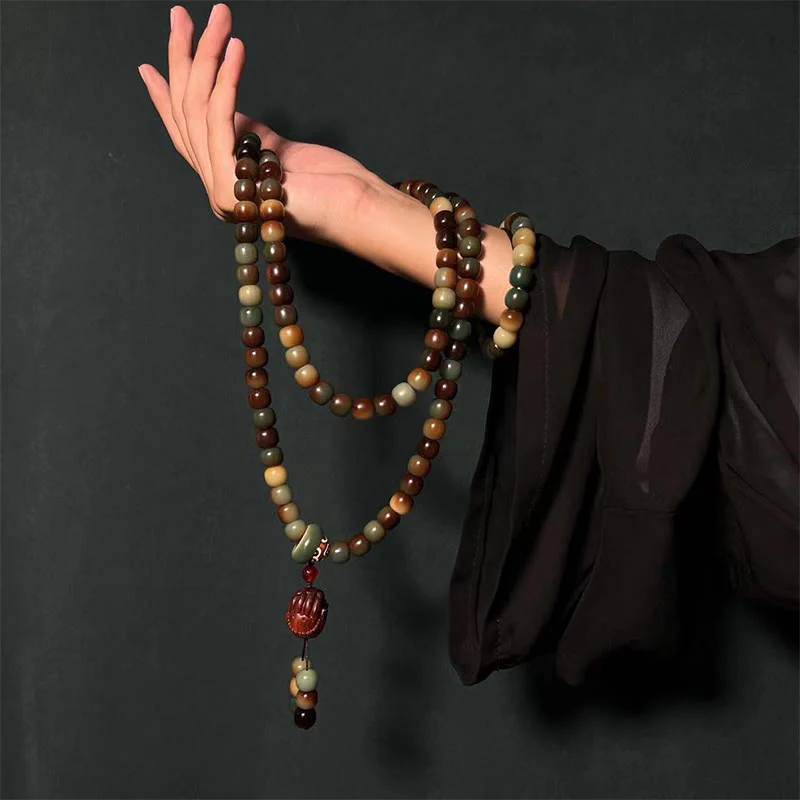 Buddha Stones 108 Mala Beads Bodhi Seed Peace Wisdom Bracelet Wrist Mala Pocket Mala