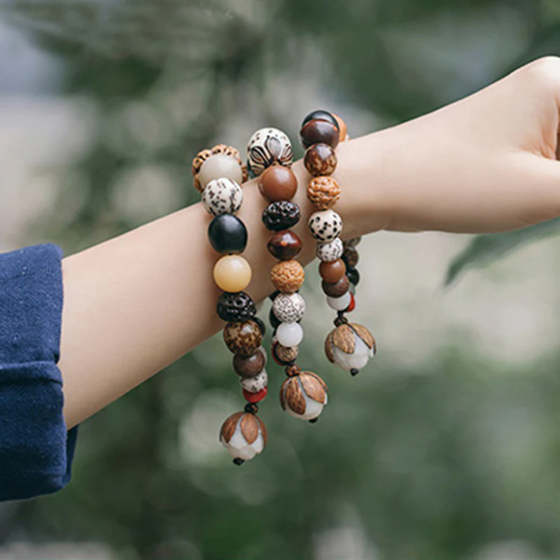 Buddha Stones Bodhi Seed Lotus Wisdom Peace Wrist Mala Bracelet