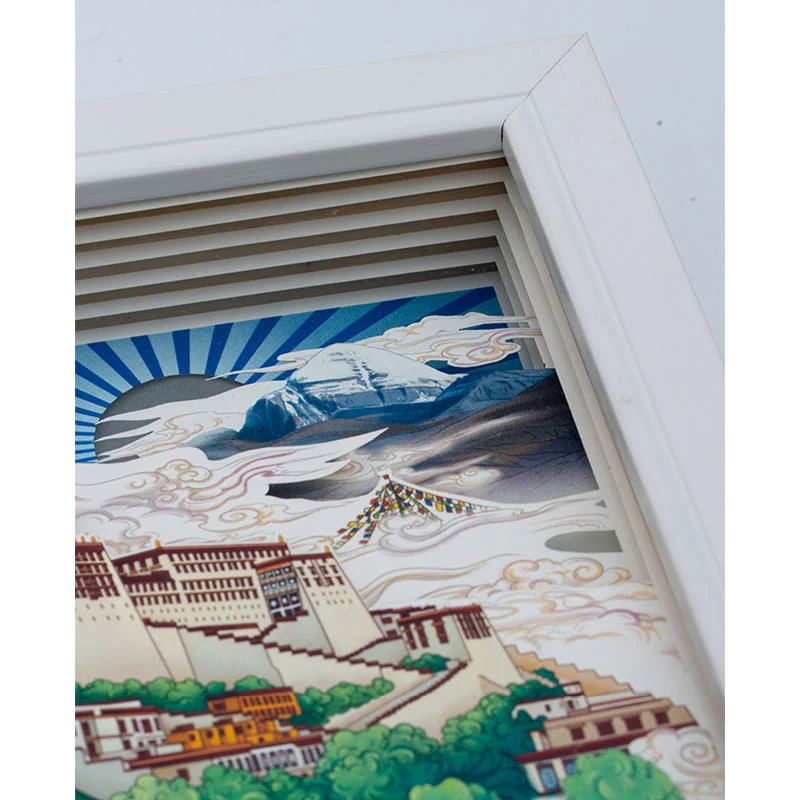 Buddha Stones Tibet Potala Palace Paper LED Carving Lamp Art Night Lights Creative LED Table Lamp