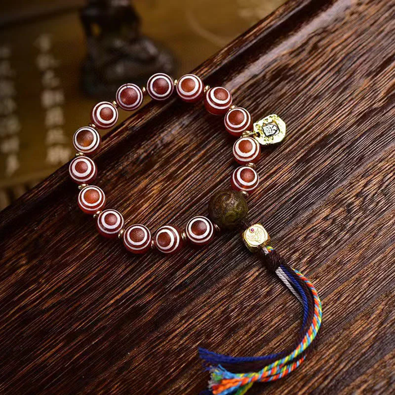 Buddha Stones Tibetan Zakiram Red Agate Confidence Bracelet