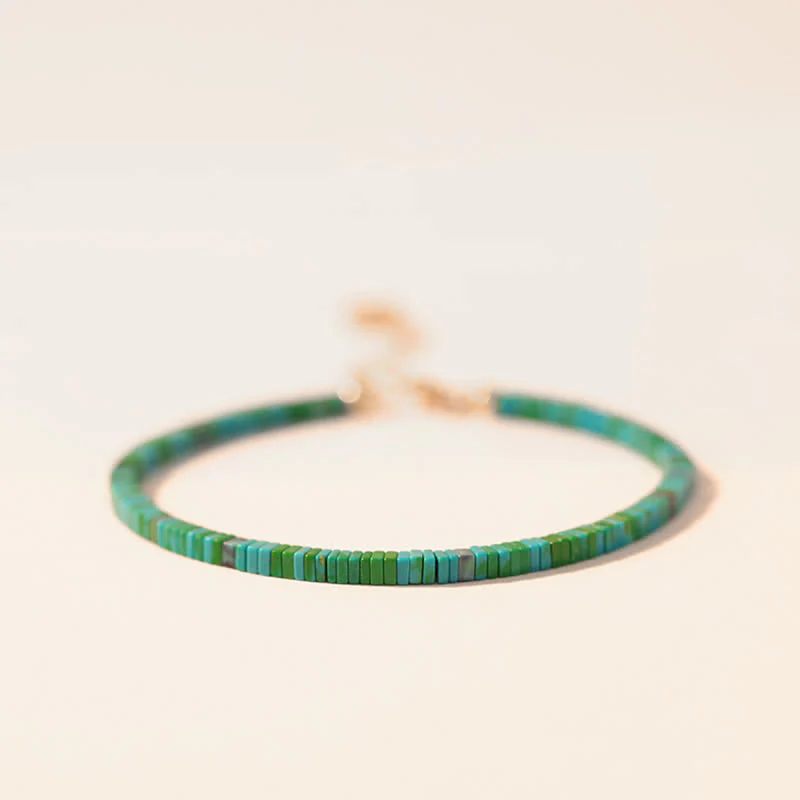 Buddha Stones Turquoise Beaded Friendship Strength Chain Bracelet