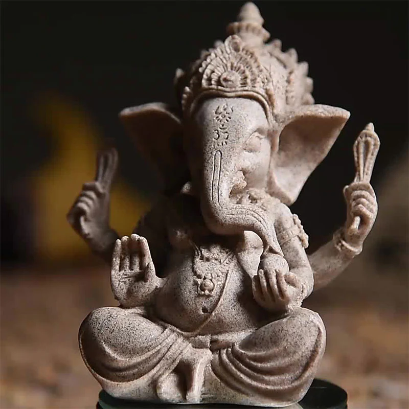 Buddha Stones Ganesh Ganpati Elephant Statue Wealth Blessing Home Decoration