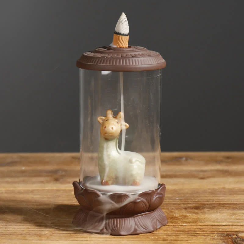 Buddha Stones Meditation Wukong Monkey King Purple Clay Windshield Lotus Backflow Smoke Fountain Incense Burner Decoration