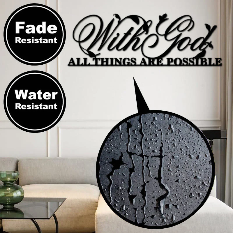 Buddha Stones With God All Things Are Possible Metal Sign Wall Art