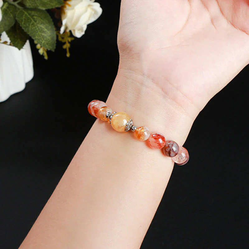 Buddha Stones Natural Red Hematoid Quartz Beads Balance Bracelet