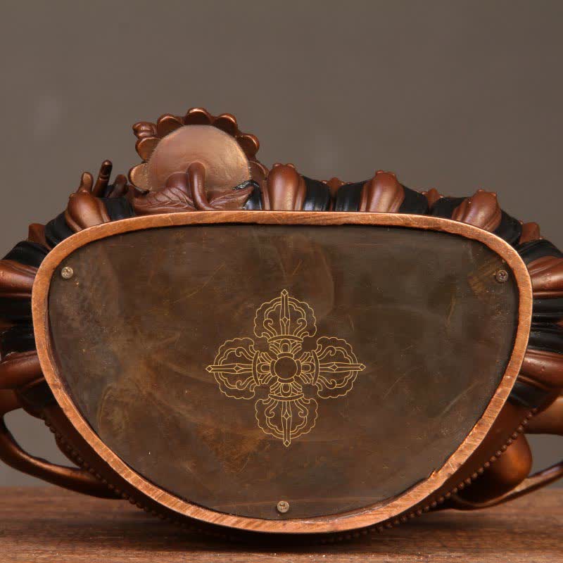 Buddha Stones Yellow Jambhala Bodhisattva Figurine Compassion Copper Statue Home Office Decoration