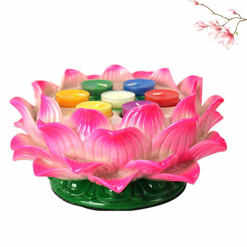 Buddha Stones Meditation Prayer Altar Lotus Flower Candle Holder Buddhist Temple Rituals Use Items