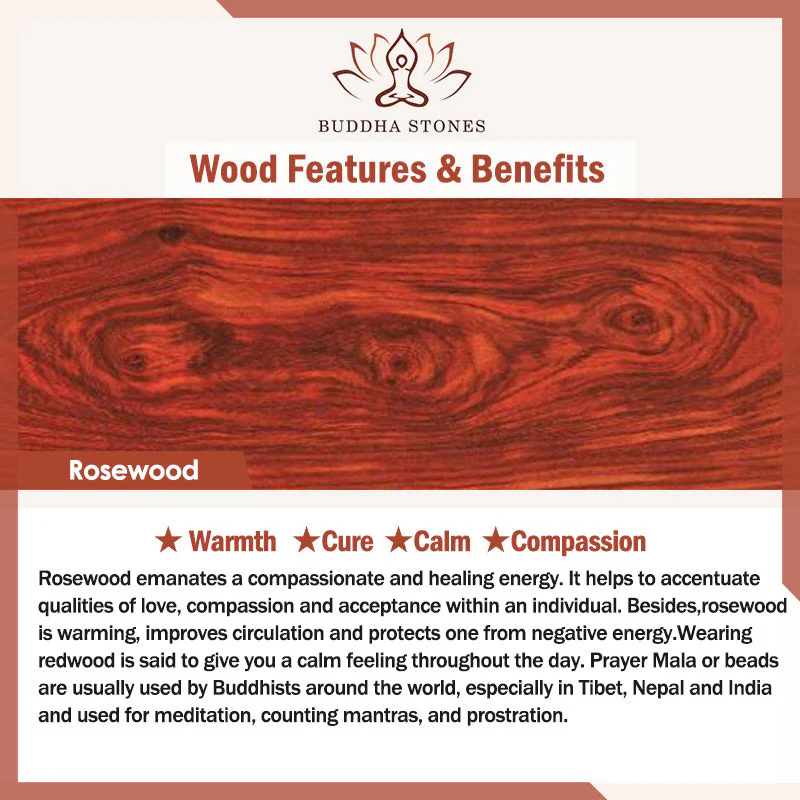 Buddha Stones Tibetan Rosewood Mala Healing Necklace Bracelet