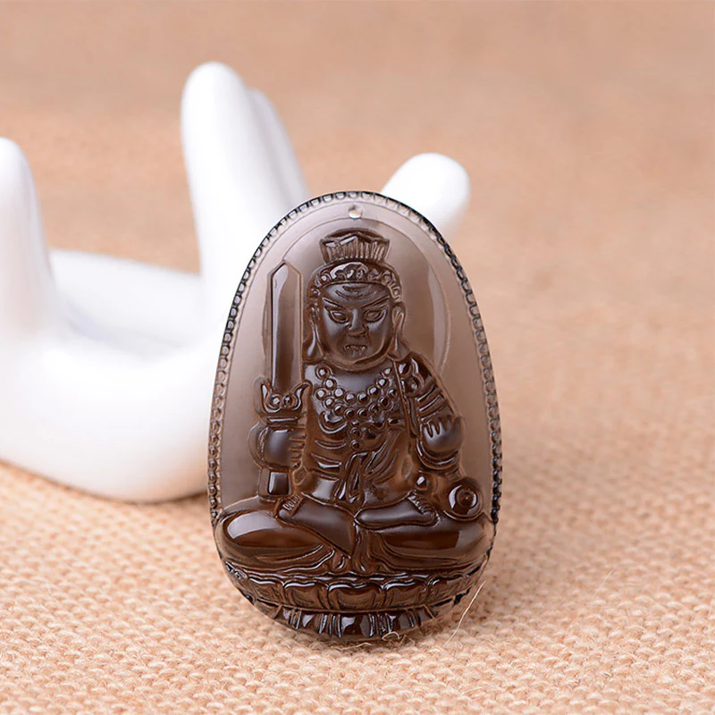 Buddha Stones Chinese Zodiac Obsidian Protection Necklace