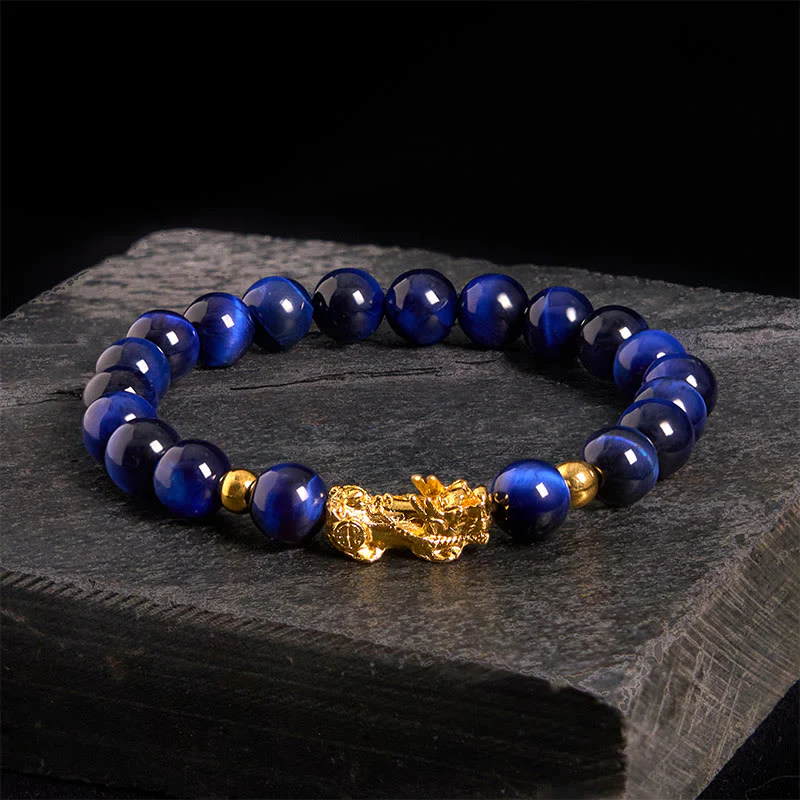 Buddha Stones Various Color Tiger Eye Beads Pixiu Wealth Courage Bracelet