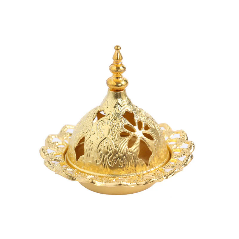 Buddha Stones Gold Gourd Star Feather Spiritual Meditation Mini Alloy Metal Incense Burner