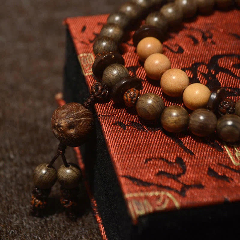 Buddha Stones Tibetan Sandalwood Protection Charm Mala Bracelet