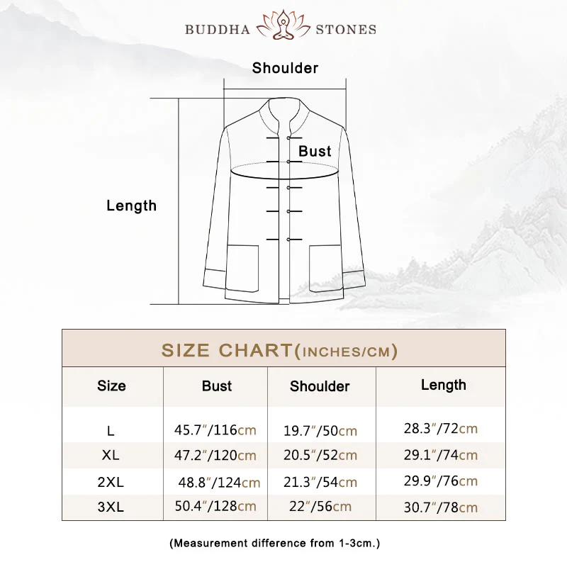 Buddha Stones 2Pcs Tang Suit Dragon Frog-Button Men's Long Sleeve Shirt Pants Clothing Set