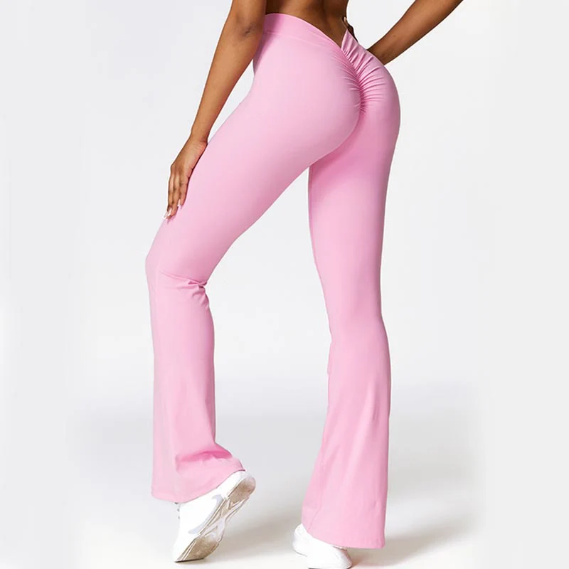 Buddha Stones High Waist Breathable Flare Pants For Sports Fitness Yoga