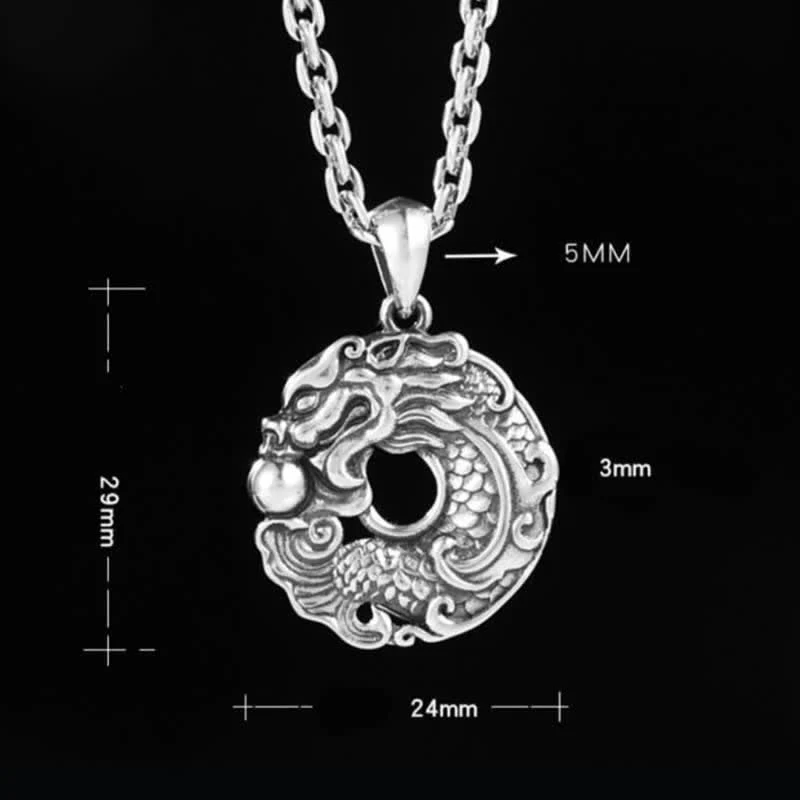 Buddha Stones Koi Fish Dragon Peace Buckle Wealth Necklace Pendant