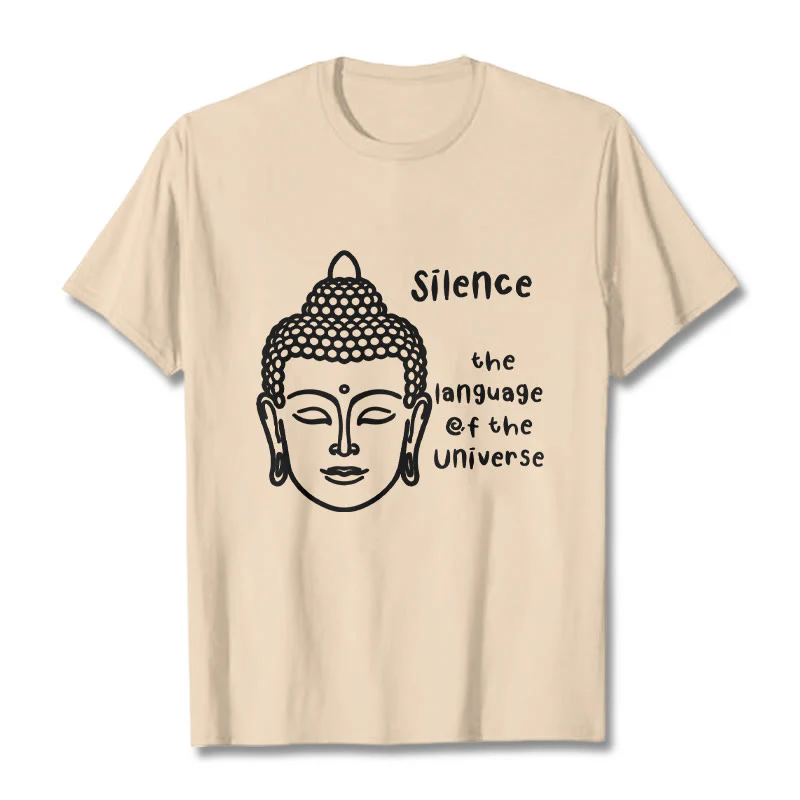 Buddha Stones Casual Meditating Buddha Head Pattern Cotton Tee T-shirt