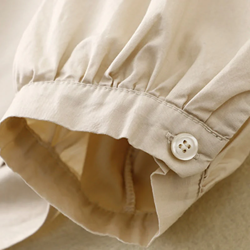 Buddha Stones Plain Stand Collar Women's Cotton Corduroy Jacket