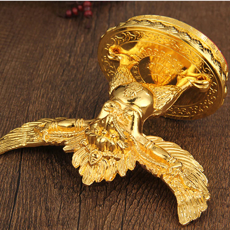 Buddha Stones Tibetan Gold Garuda Bird Alloy Protection Home Decoration
