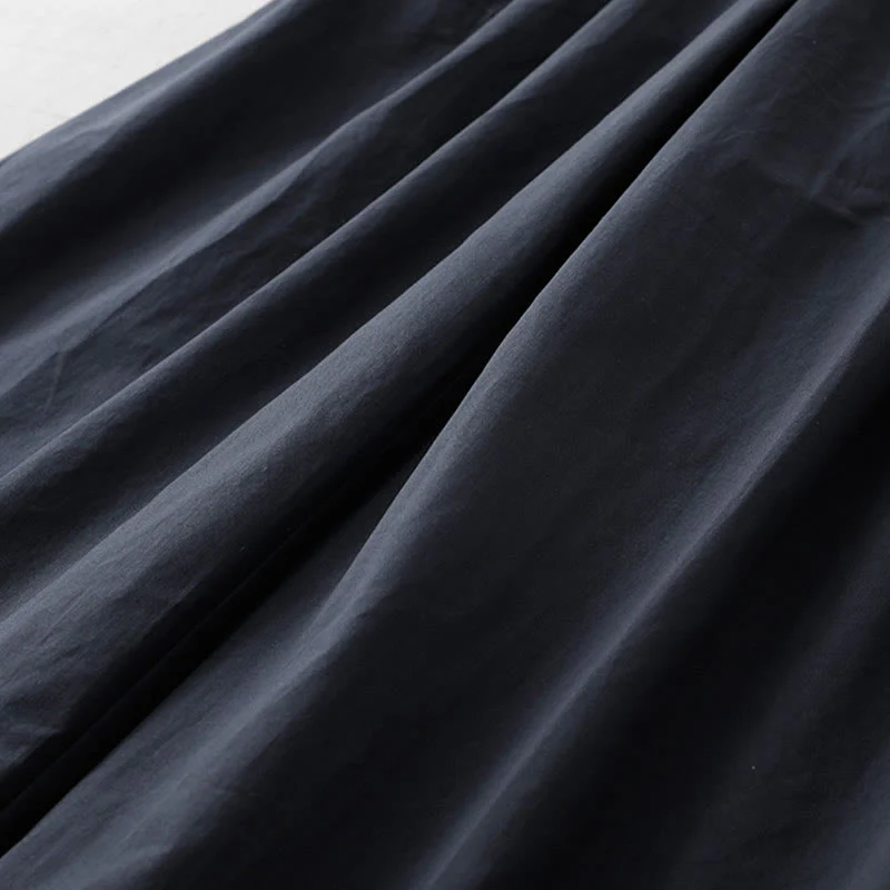 Buddha Stones Casual Plain High Waist Women's Polyester 7-8 Length Wide Leg Pants With Pockets