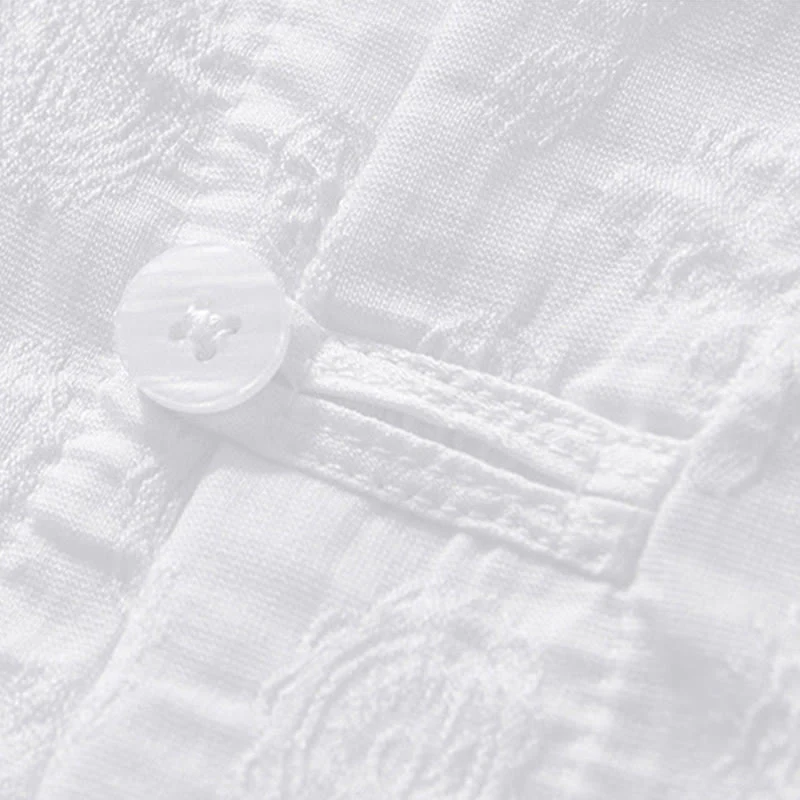 Buddha Stones Commute Plain Buttons Men's Short Sleeve Shirt With Pockets