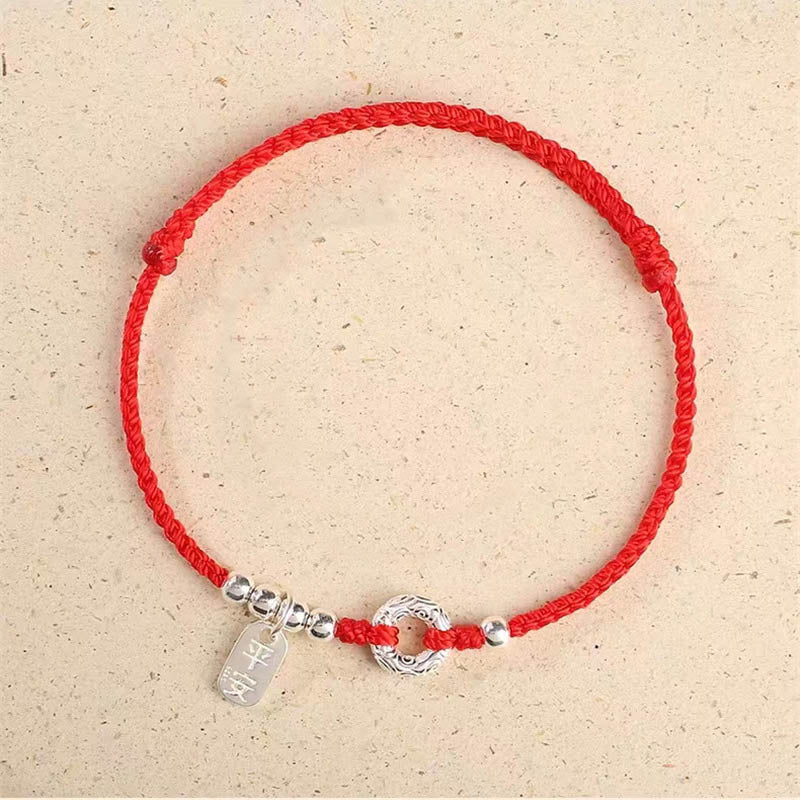 Buddha Stones 925 Sterling Silver Auspicious Clouds Peace Buckle Safe And Sound Bracelet Anklet (Extra 30% Off | USE CODE: FS30)