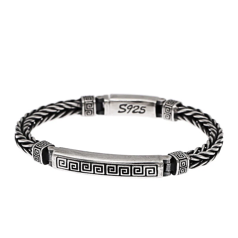 Buddha Stones Swastika Pattern Engraved Luck Bracelet