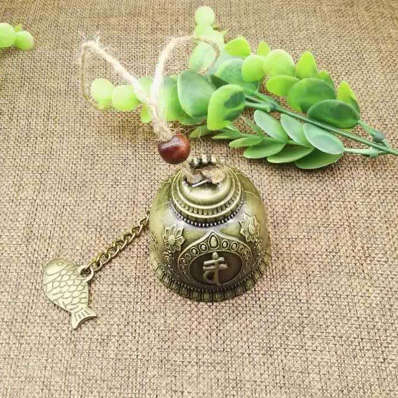 Buddha Stones Feng Shui Buddha Koi Fish Dragon Elephant Wind Chime Bell Luck Wall Hanging Decoration