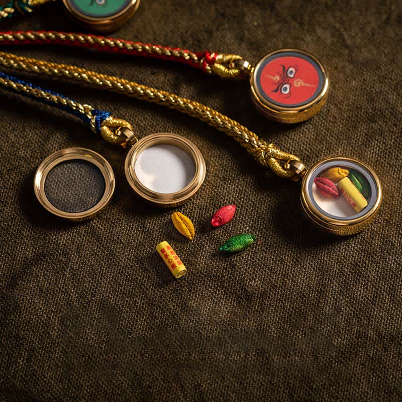 Buddha Stones Tibet Handmade Five God Of Wealth Thangka Protection Wall Car Hanging Decoration