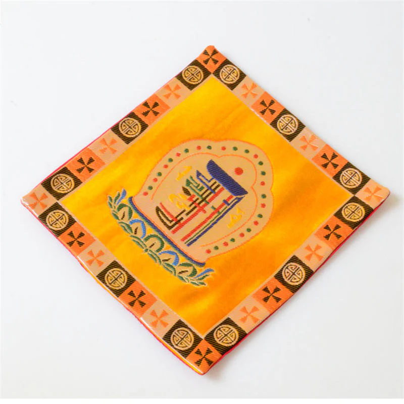 Buddha Stones Prayer Altar Mat Man-Bcu Kalachakra Healing Meditation Jacquard Mat