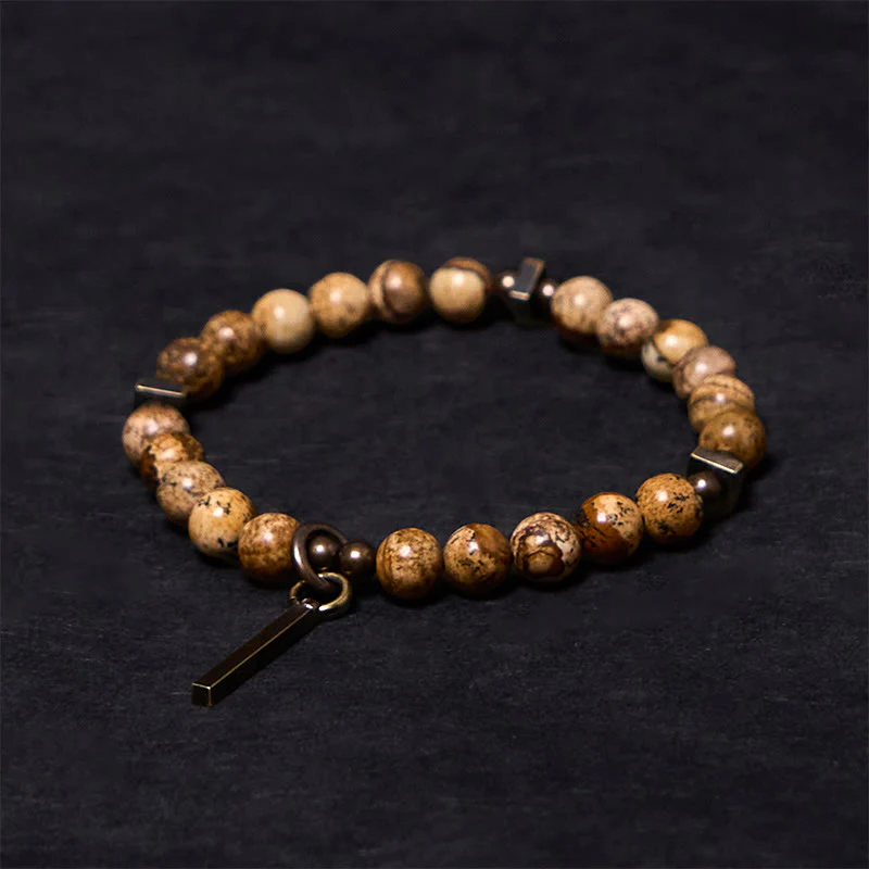 Buddha Stones Distressed Design Copper Luck Bracelet