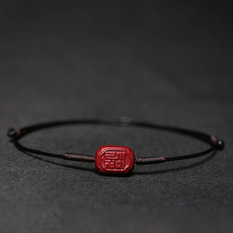 Buddha Stones Handmade Plum Blossom Four Leaf Clover PiXiu Lotus Koi Fish Cinnabar Blessing Braid Bracelet