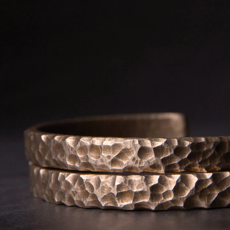 Buddha Stones Simple Design Copper Wealth Cuff Bracelet