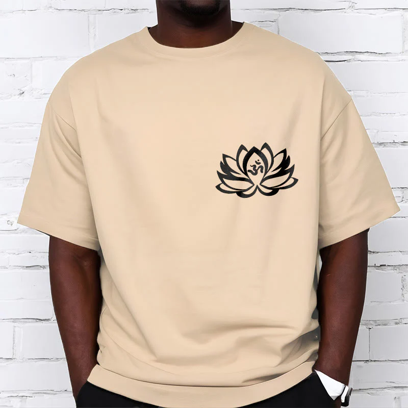 Buddha Stones Lotus Flower OM Symbol Design Tee T-shirt