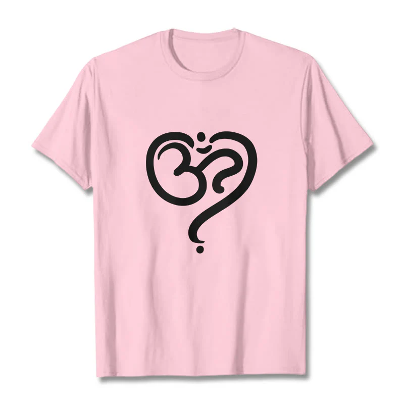 Buddha Stones Love Heart OM Symbol Design Tee T-shirt