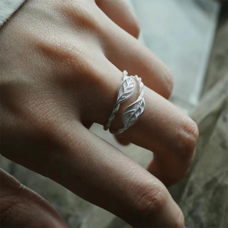 Buddha Stone Copper Leaf Wealth Adjustable Ring