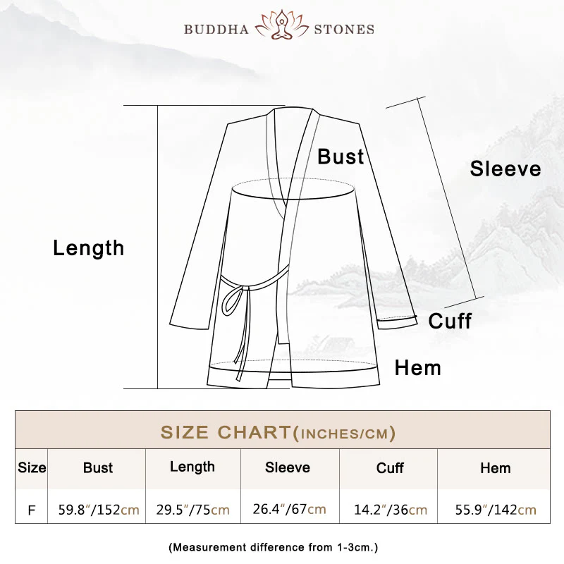 Buddha Stones Tie Dye Lace-up Design Coat Zen Meditation Open Front Top Jacket