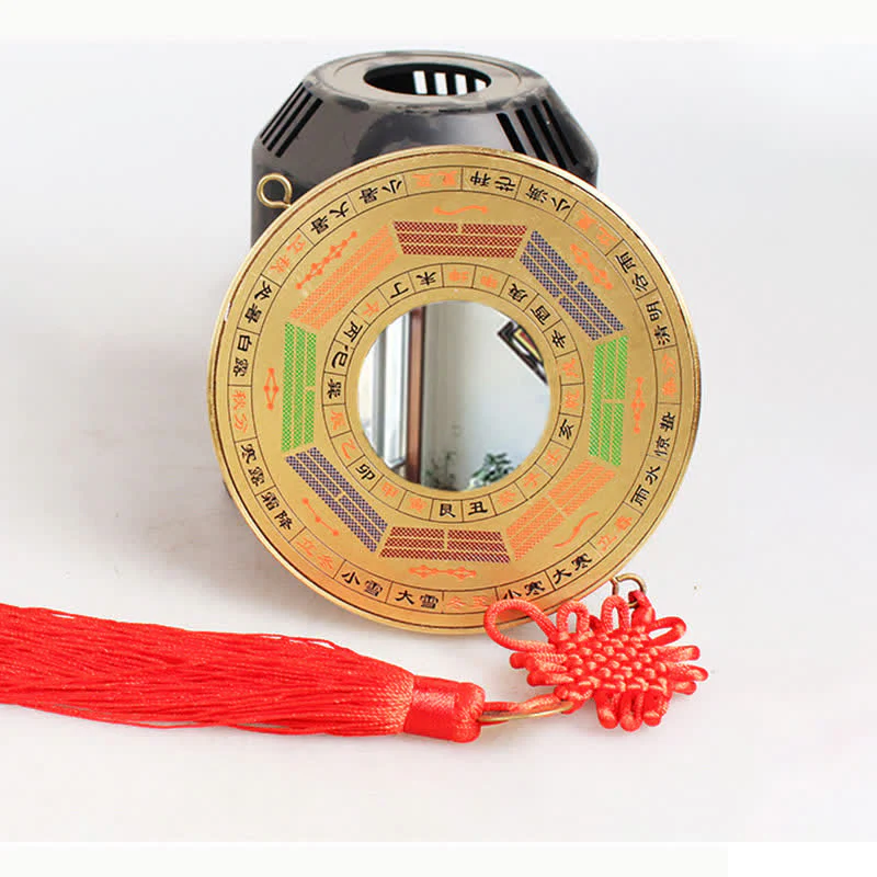 Buddha Stones Feng Shui Bagua Map Copper Coin Chinese Knotting Balance Energy Map