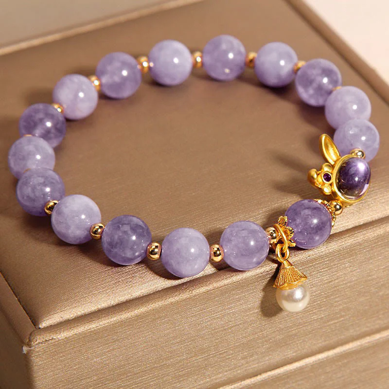 Buddha Stones Natural Purple Quartzite Rabbit Happiness Bracelet